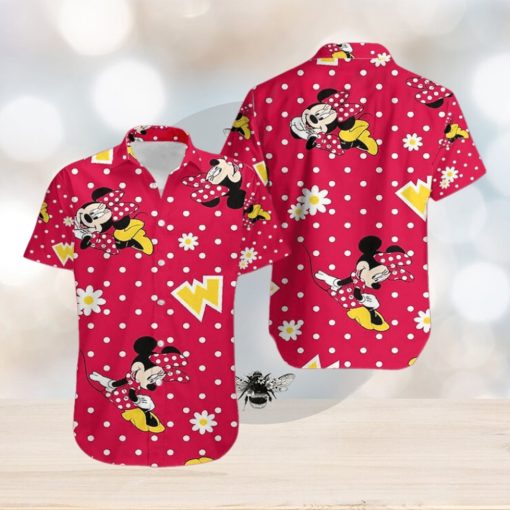 Floral Mickey Mouse Red Hawaiian Shirt Outfit