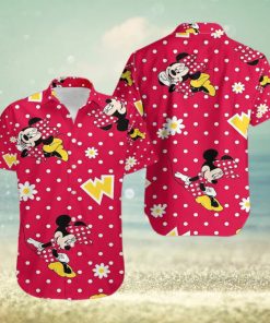 Floral Mickey Mouse Red Hawaiian Shirt Outfit