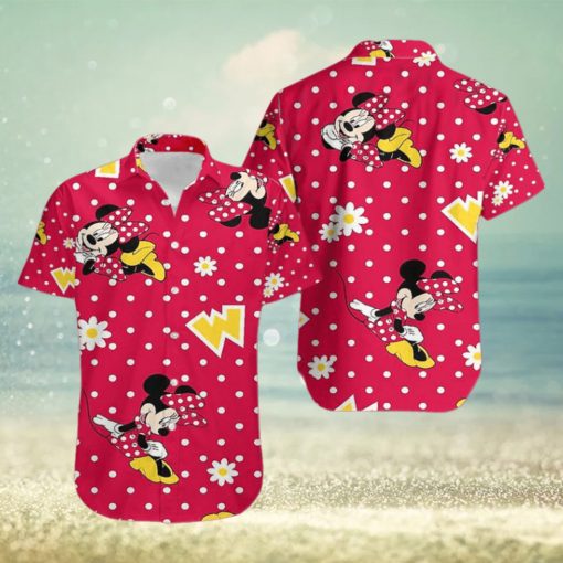 Floral Mickey Mouse Red Hawaiian Shirt Outfit