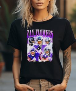 Flowers Baltimore Ravens football graphic shirt