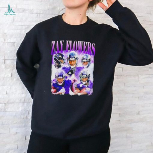 Flowers Baltimore Ravens football graphic shirt