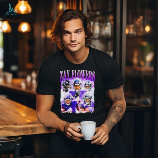 Flowers Baltimore Ravens football graphic shirt
