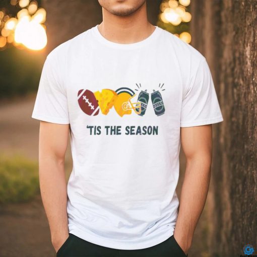 Football Cheese Helmet Beer Green Bay Football Tis The Season shirt