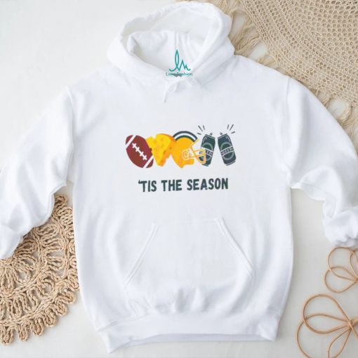 Football Cheese Helmet Beer Green Bay Football Tis The Season shirt