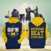 National Champions 2023 Michigan Wolverines Football Cup Blue Design 3D Hoodie