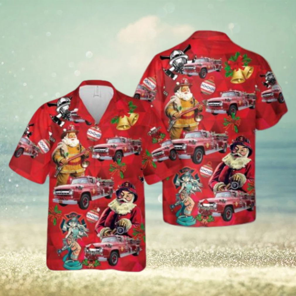 Ford Fire Engine Christmas Hawaiian Shirt Best Gift For Men And Women Ford Fire Engine Christmas Hawaiian Shirt Best Gift For Men And Women
