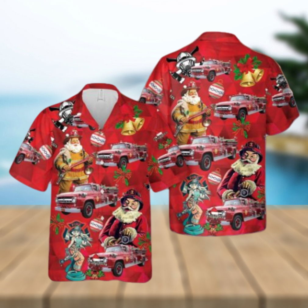 Ford Fire Engine Christmas Hawaiian Shirt Best Gift For Men And Women Ford Fire Engine Christmas Hawaiian Shirt Best Gift For Men And Women