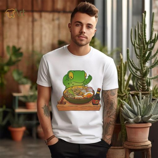 Frog making ramen art shirt