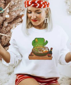 Frog making ramen art shirt