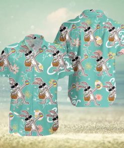 Funny Dabbing Bunny WitEgg Happy Easter Green Hawaiian Shirts