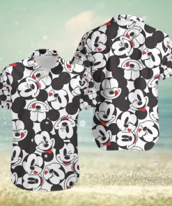 Funny Face Mickey Black White Tacky Hawaiian Shirt