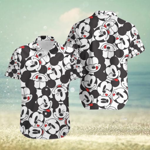 Funny Face Mickey Black White Tacky Hawaiian Shirt