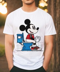 Funny Funny 49ers Mickey Mouse Sitting On Detroit Lions Toilet shirt