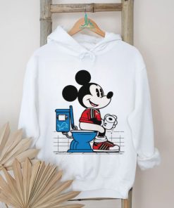 Funny Funny 49ers Mickey Mouse Sitting On Detroit Lions Toilet shirt