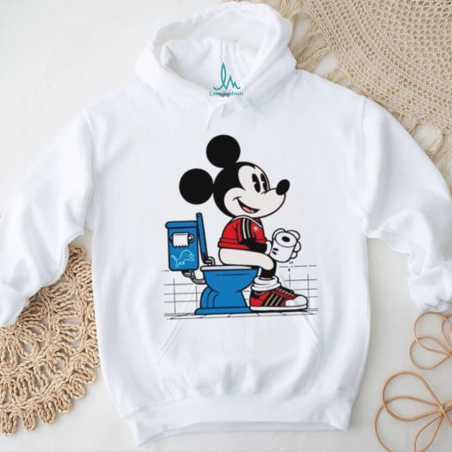 Funny Funny 49ers Mickey Mouse Sitting On Detroit Lions Toilet shirt