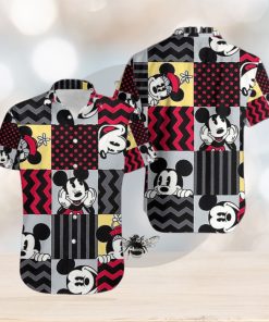 Funny Mickey Mouse Black And Red Hawaiian Shirt Style