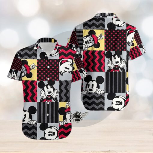 Funny Mickey Mouse Black And Red Hawaiian Shirt Style