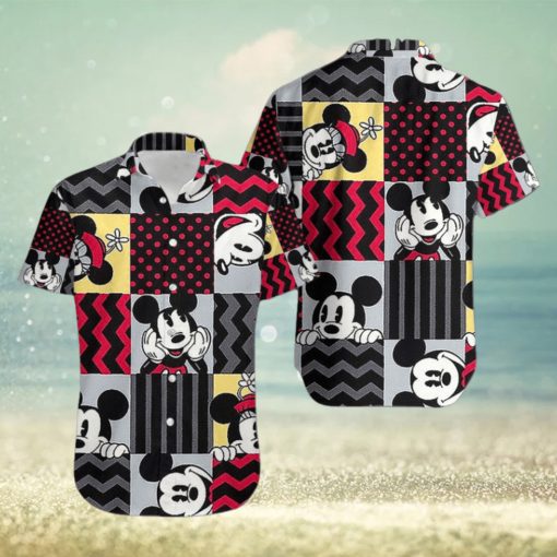 Funny Mickey Mouse Black And Red Hawaiian Shirt Style