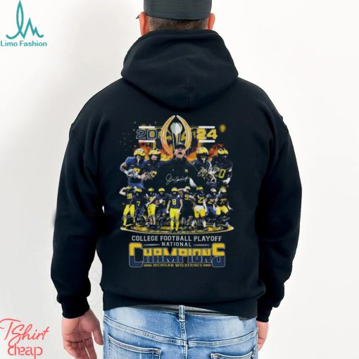 Funny michigan Wolverines all team 2024 national championship champions signatures shirt