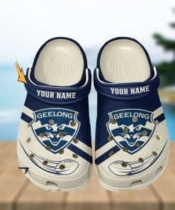 Geelong Football Club AFL Classic Custom Name Crocs Clogs Shoes