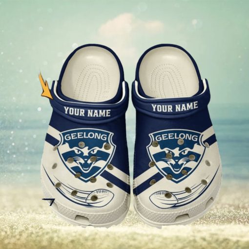 Geelong Football Club AFL Classic Custom Name Crocs Clogs Shoes