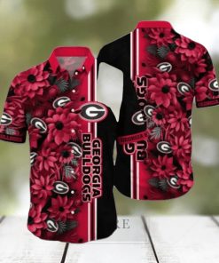 Georgia Bulldogs Flower Hawaii Shirt For Fans, Custom Summer Football Shirts