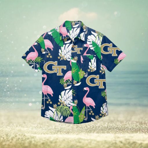 Georgia Tech Yellow Jackets Floral Hawaiian Shirt