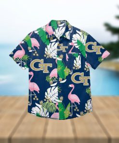 Georgia Tech Yellow Jackets Floral Hawaiian Shirt