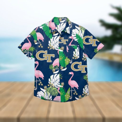 Georgia Tech Yellow Jackets Floral Hawaiian Shirt