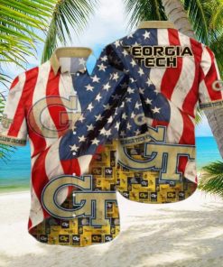 Georgia Tech Yellow Jackets Flower Hawaii Shirt Summer Football Shirts Best Gift