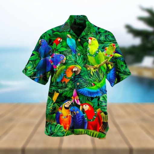 Get Now Awesome Parrots Tropical Green Hawaiian Shirts