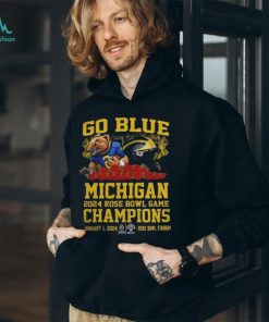 Go Blue Michigan Wolverines 2024 Rose Bowl Game Champions Shirt Navy