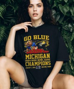 Go Blue Michigan Wolverines 2024 Rose Bowl Game Champions Shirt Navy