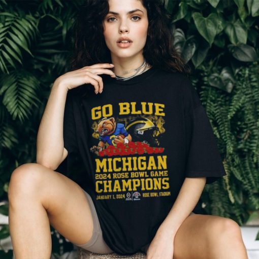 Go Blue Michigan Wolverines 2024 Rose Bowl Game Champions Shirt Navy