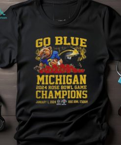 Go Blue Michigan Wolverines 2024 Rose Bowl Game Champions Shirt Navy