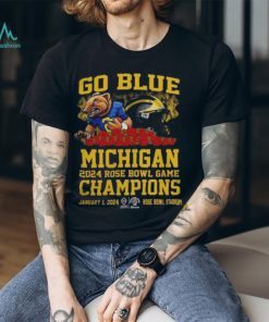 Go Blue Michigan Wolverines 2024 Rose Bowl Game Champions Shirt Navy