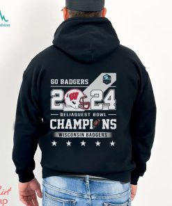 Go badgers 2024 reliaquest bowl champions wisconsin badgers helmet shirt
