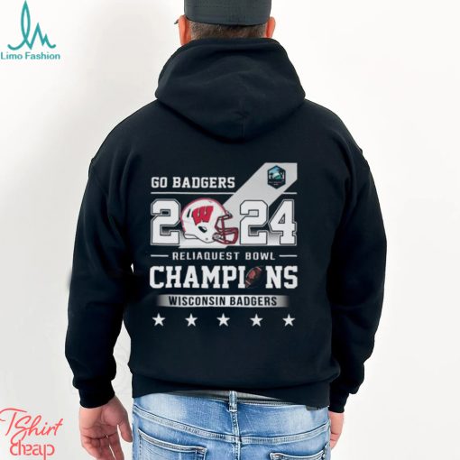 Go badgers 2024 reliaquest bowl champions wisconsin badgers helmet shirt