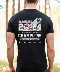 Go badgers 2024 reliaquest bowl champions wisconsin badgers helmet shirt
