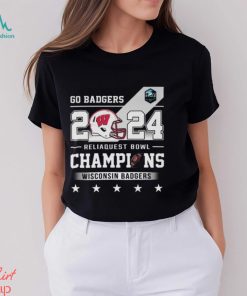 Go badgers 2024 reliaquest bowl champions wisconsin badgers helmet shirt