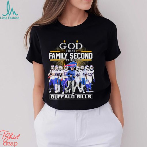God First Family Second Then Buffalo Bills 2023 Playoff Signatures Shirt