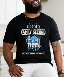 God First Family Second Then Detroit Lions Hutchinson Goff And St. Brown Signatures Shirt