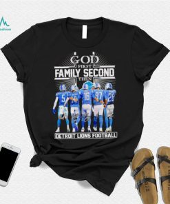God first family second then Detroit Lions football signatures shirt