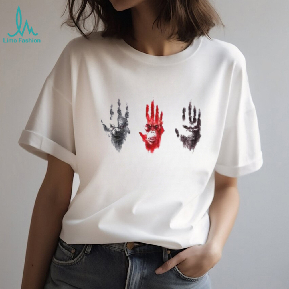 Godzilla x Kong The New Empire Kong And Godzilla vs Skar King Hand Print Unique T Shirt Godzilla x Kong The New Empire Kong And Godzilla vs Skar King Hand Print Unique T Shirt