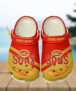 Gold Coast Suns AFL Classic Custom Name Crocs Clogs Shoes