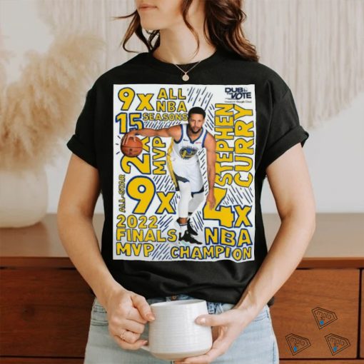 Golden State Warriors Stephen Curry 4x NBA Champion 2022 Finals MVP 9x All NBA 15 Seasons Shirt