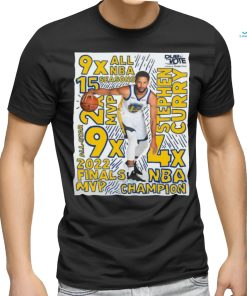 Golden State Warriors Stephen Curry 4x NBA Champion 2022 Finals MVP 9x All NBA 15 Seasons Shirt