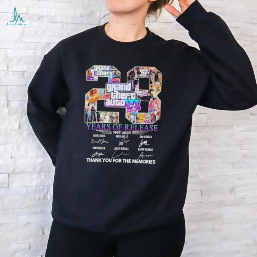 Grand Theft Auto VI 28 Years Of Release Memories Signatures Shirt