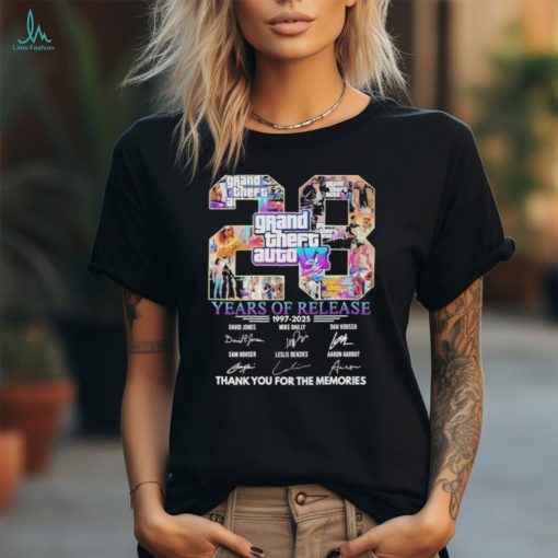 Grand Theft Auto VI 28 Years Of Release Memories Signatures Shirt