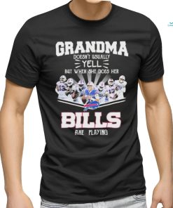 Grandma Doesn’t Usually Yell But When She Does Her Buffalo Bills Are Playing 2023 Playoffs Signatures Shirt